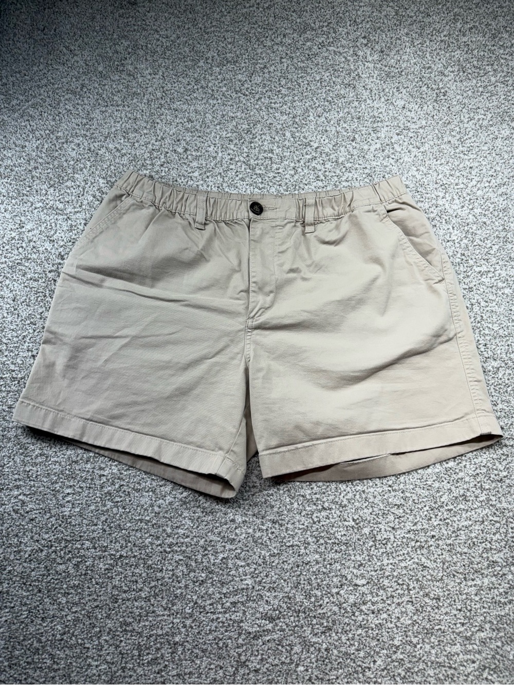 Men's Chubbies The Khakinators Beige Elastic Waist Stretch Twill Shorts Size XL